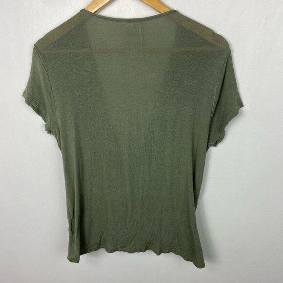 Free People Green Hoffman Slouchy Short Sleeve Tee Size XS T-Shirt Army Green - Picture 13 of 13